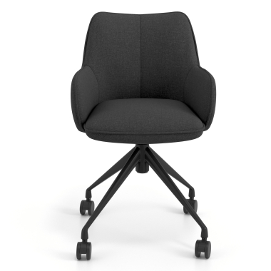 meeting room chair black anthracite swivel with casters fabric upholstered armrests 4