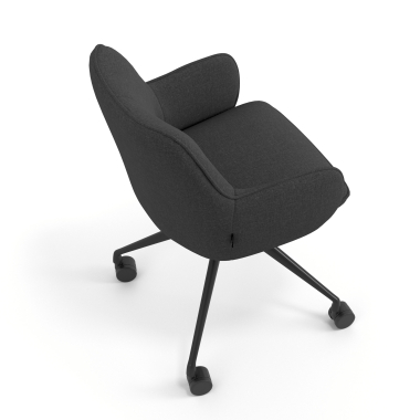 meeting room chair black anthracite swivel with casters fabric upholstered armrests 7