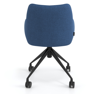 meeting room chair black blue swivel with casters fabric upholstered armrests 6