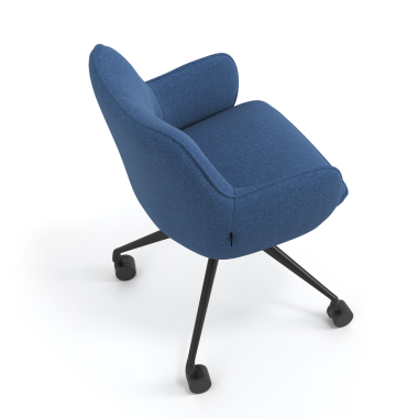 meeting room chair black blue swivel with casters fabric upholstered armrests 7