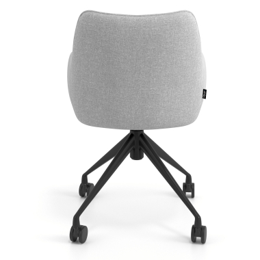 meeting room chair black gray swivel with casters fabric upholstered armrests 6