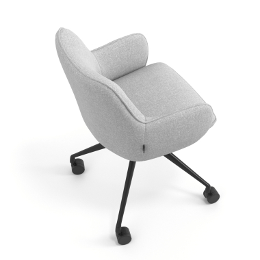 meeting room chair black gray swivel with casters fabric upholstered armrests 7