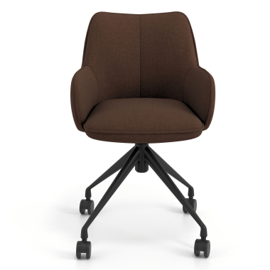 meeting room chair brown swivel with casters fabric upholstered armrests 4