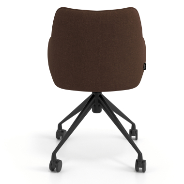 meeting room chair brown swivel with casters fabric upholstered armrests 6
