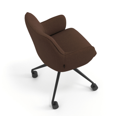 meeting room chair brown swivel with casters fabric upholstered armrests 7