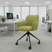 Meeting chair with castors Nora, aluminium base