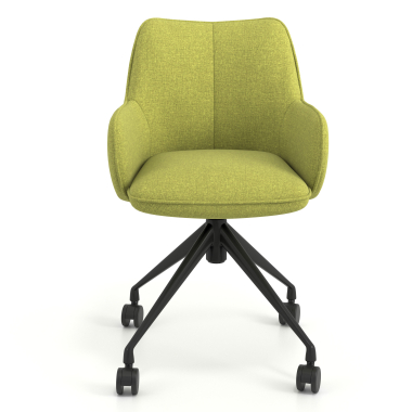 meeting room chair green swivel with casters fabric upholstered armrests 4