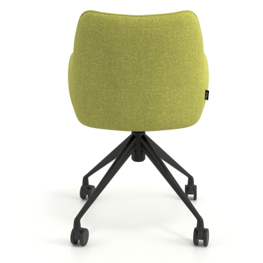 meeting room chair green swivel with casters fabric upholstered armrests 6