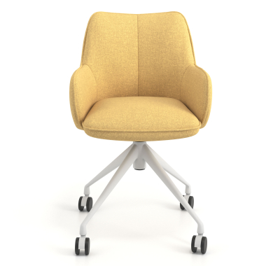 meeting room chair yellow swivel with casters fabric upholstered armrests 4