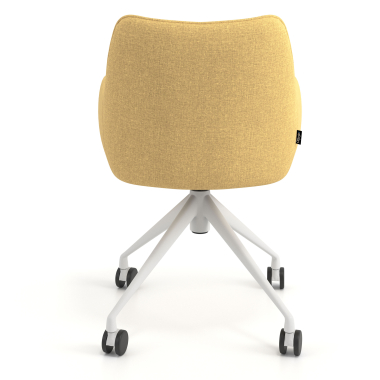 meeting room chair yellow swivel with casters fabric upholstered armrests 6
