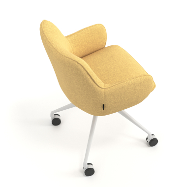 meeting room chair yellow swivel with casters fabric upholstered armrests 7