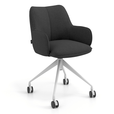 meeting room chair anthracite swivel with casters fabric upholstered armrests 1