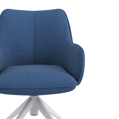 meeting room chair blue swivel with casters fabric upholstered armrests 5