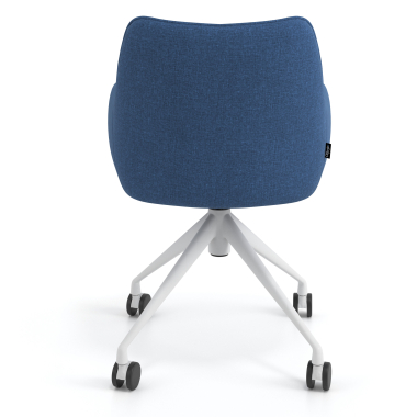 meeting room chair blue swivel with casters fabric upholstered armrests 6