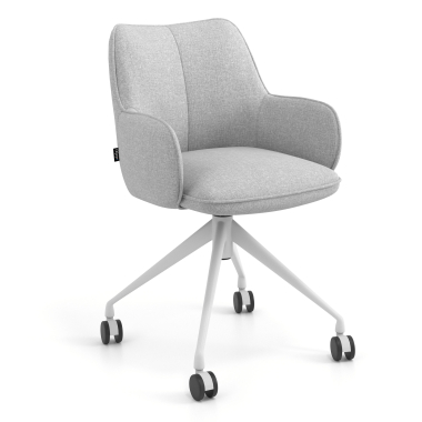 meeting room chair gray swivel with casters fabric upholstered armrests 1