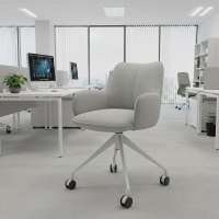Meeting chair with castors Nora, aluminium base