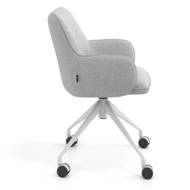 meeting room chair gray swivel with casters fabric upholstered armrests 3