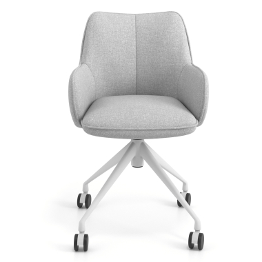 meeting room chair gray swivel with casters fabric upholstered armrests 4