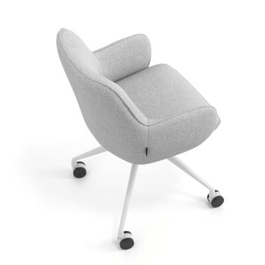 meeting room chair gray swivel with casters fabric upholstered armrests 7