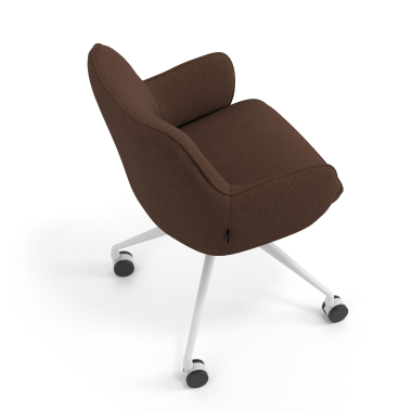 meeting room chair brown swivel with casters fabric upholstered armrests 7