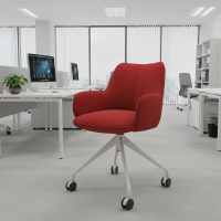 Meeting chair with castors Nora, aluminium base