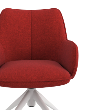 meeting room chair red swivel with casters fabric upholstered armrests 5