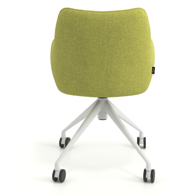 meeting room chair green swivel with casters fabric upholstered armrests 6