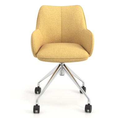meeting room chair yellow swivel with casters fabric upholstered armrests 4