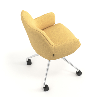meeting room chair yellow swivel with casters fabric upholstered armrests 7