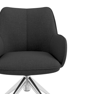 meeting room chair anthracite swivel with casters fabric upholstered armrests 5