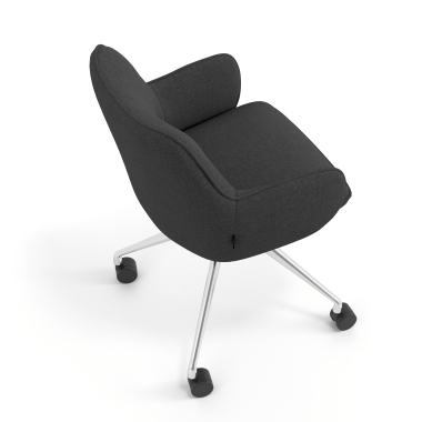meeting room chair anthracite swivel with casters fabric upholstered armrests 7
