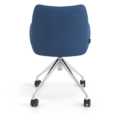 meeting room chair blue swivel with casters fabric upholstered armrests 6