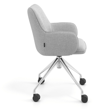 meeting room chair gray swivel with casters fabric upholstered armrests 3