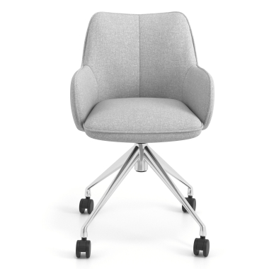 meeting room chair gray swivel with casters fabric upholstered armrests 4