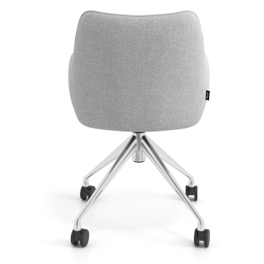 meeting room chair gray swivel with casters fabric upholstered armrests 6
