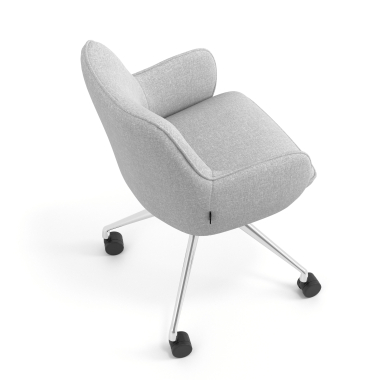 meeting room chair gray swivel with casters fabric upholstered armrests 7