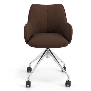 meeting room chair brown swivel with casters fabric upholstered armrests 4
