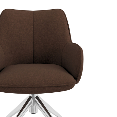meeting room chair brown swivel with casters fabric upholstered armrests 5