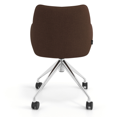 meeting room chair brown swivel with casters fabric upholstered armrests 6