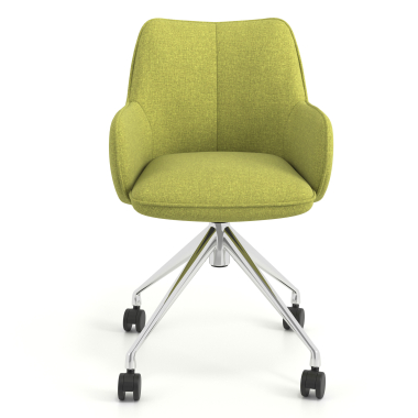 meeting room chair green swivel with casters fabric upholstered armrests 4