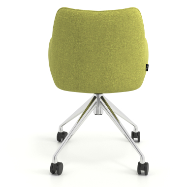 meeting room chair green swivel with casters fabric upholstered armrests 6