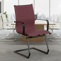 Visitor office armchair Brenton, black frame, faux leather