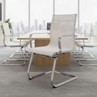 Visitor office armchair Brenton, mesh backrest, sled base