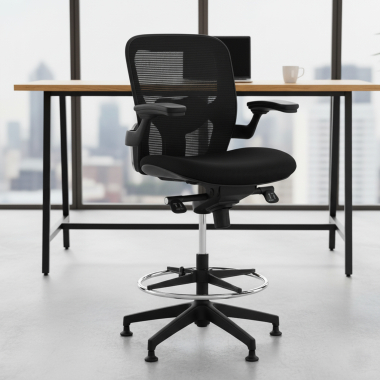 office stool black office stool mesh fixed armrests 2