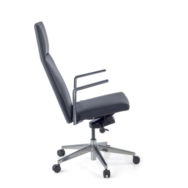 office chair black high back natural skin fixed armrests 4