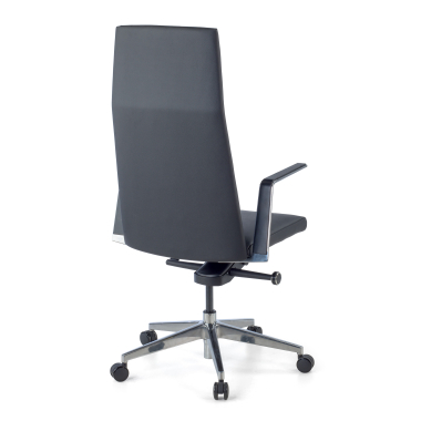office chair black high back natural skin fixed armrests 9