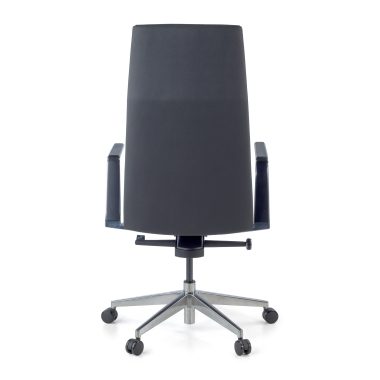 office chair black high back natural skin fixed armrests 6