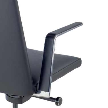 office chair black high back natural skin fixed armrests 5