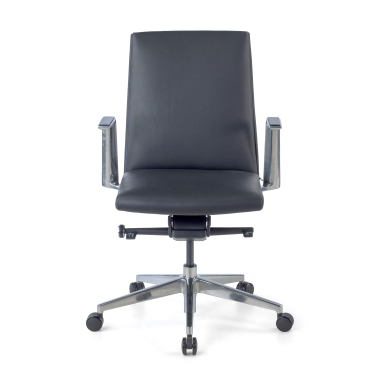 office chair black low back natural skin fixed armrests 3