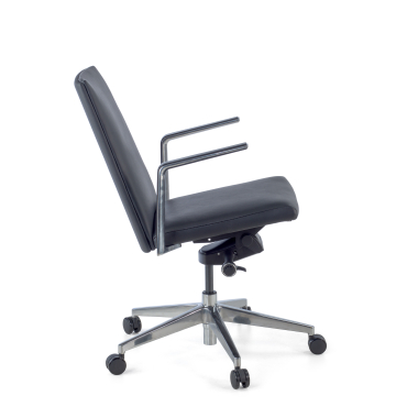 office chair black low back natural skin fixed armrests 5